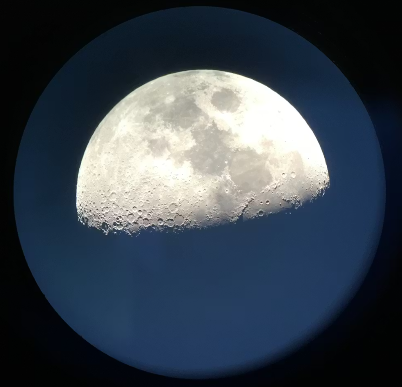 Clear photo of the moon taken through a telescope