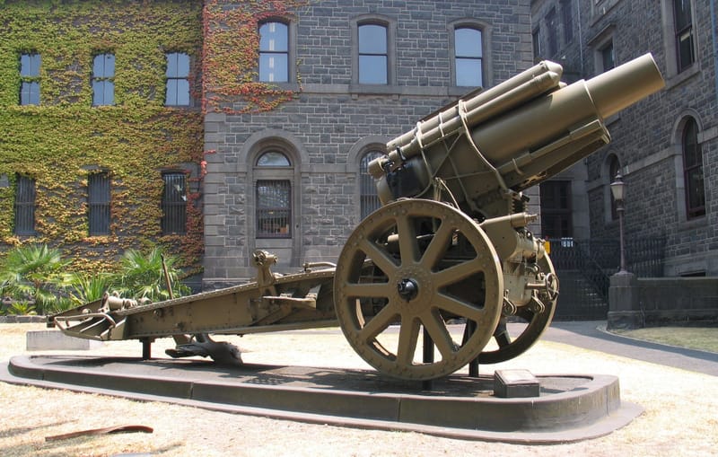 A cannon at Victoria Barracks, St Kilda Road, Melbourne. 